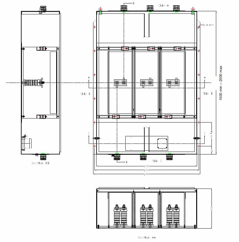 Abtech TFJB General Arrangement HV Enclosure Drawing